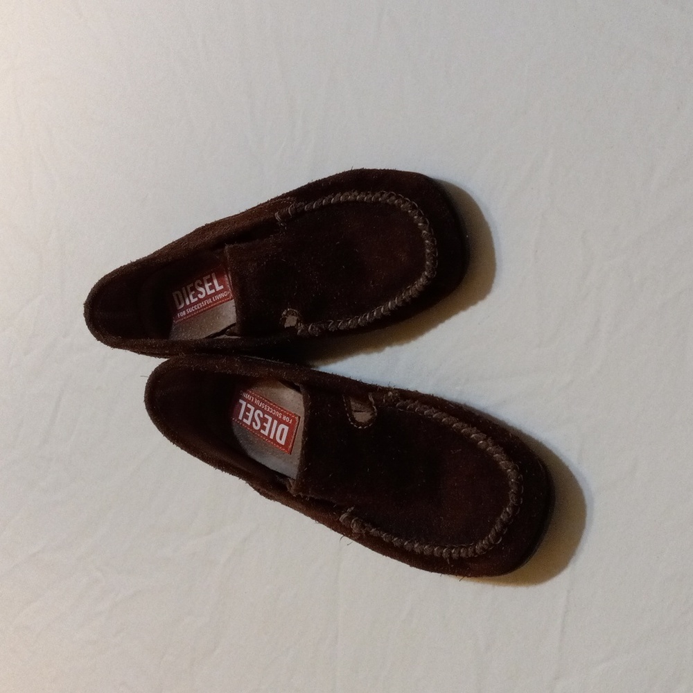 Diesel Brown Suede Leather Moccasin Loafer Size 7.5/38